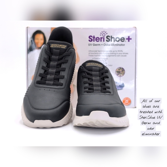 BOBS By Skechers™ Sz 12 Hands Free Slip-On Blk Sneaker Comfort Sole Heel Pillow - Picture 16 of 17